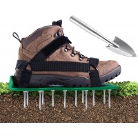 EEIEER Lawn Aerator Shoes with Hook & Loop Straps,  Upgrade One Size fits All  Aerator Spiked Sandals Heavy Duty Spiked Aerating Sandals, Free-Installation